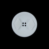 White Raised Textured 4-Hole Button - 36L/23mm