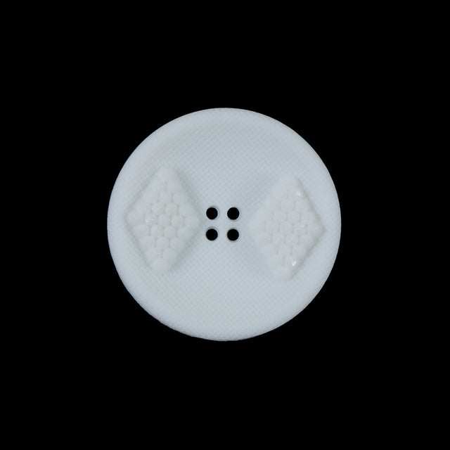 White Raised Textured 4-Hole Button - 36L/23mm