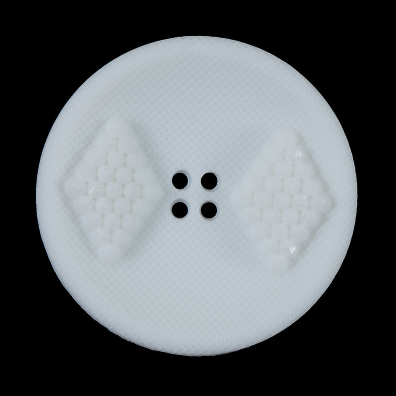 White Raised Textured 4-Hole Button - 54L/34mm