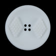 White Raised Textured 4-Hole Button - 54L/34mm