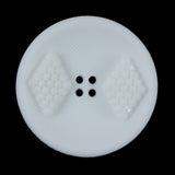 White Raised Textured 4-Hole Button - 54L/34mm
