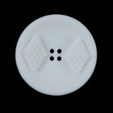 White Raised Textured 4-Hole Button - 44L/28mm