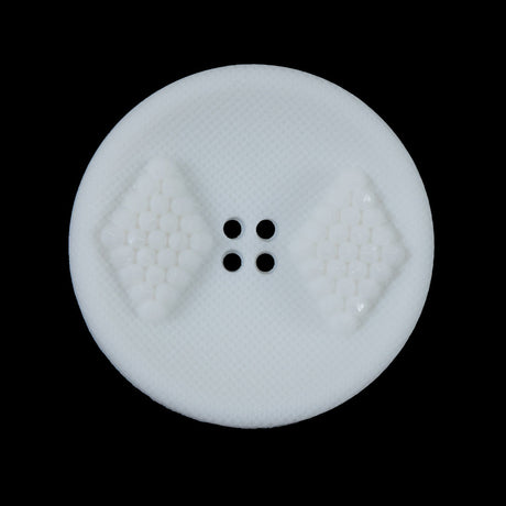 White Raised Textured 4-Hole Button - 44L/28mm