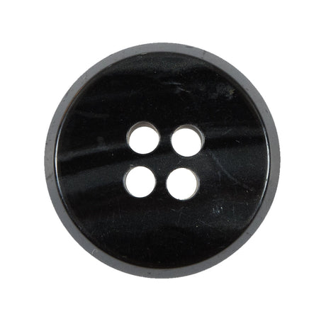 Black Thick 4-Hole Plastic Button - 44L/28mm