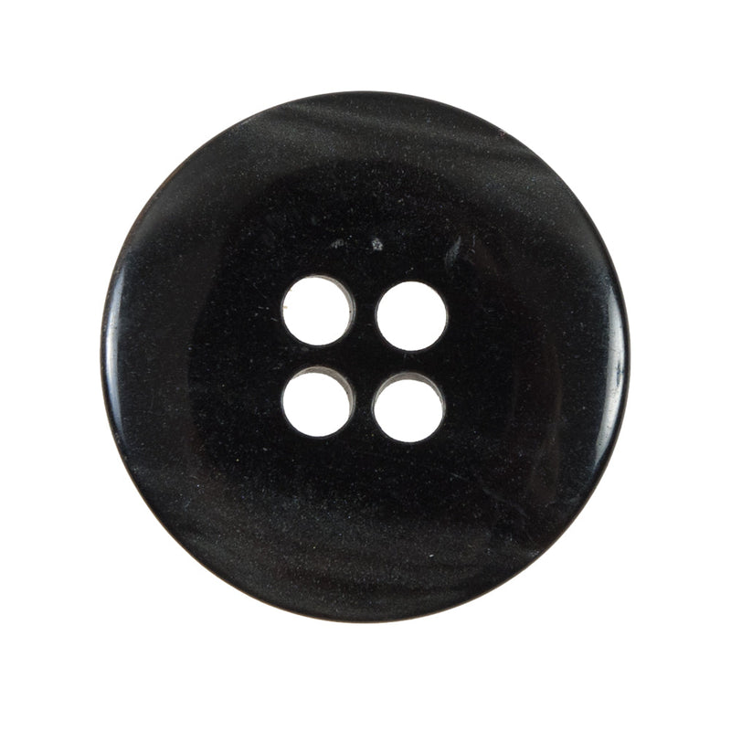 Black Thick 4-Hole Plastic Button - 44L/28mm