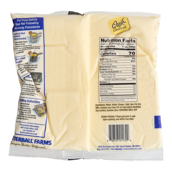 Butterball Farms Quik-Creations Ready-to-Use Premium Butter Sauce Base 2 lb. - 8/Case