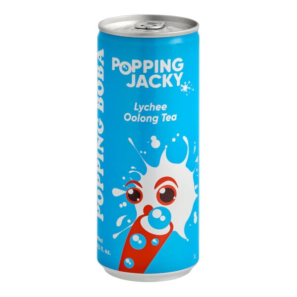 Possmei Popping Jacky Ready-to-Drink Lychee Oolong Bubble Tea 8 oz. - 24/Case