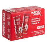 Possmei Popping Jacky Ready-to-Drink Strawberry Dragon Fruit Oolong Bubble Tea 8 oz. - 24/Case