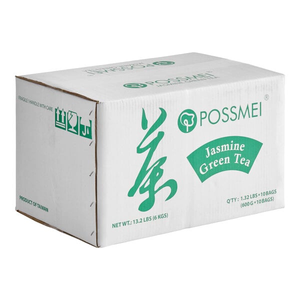 Possmei Loose Leaf Jasmine Green Tea 1.32 lb. - 10/Case