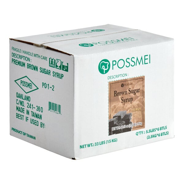 Possmei Premium Brown Sugar Concentrated Syrup 64 fl. oz. - 6/Case