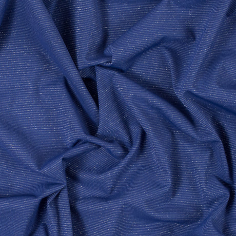 Violet and Metallic Silver Striped Stretch Nylon Jersey
