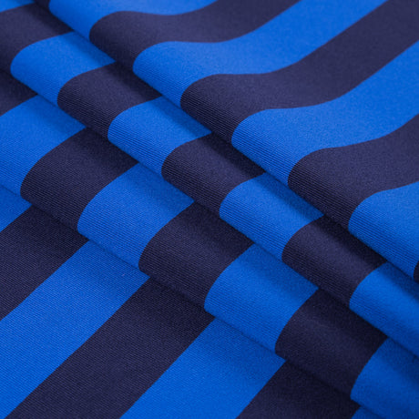 Electric Blue Awning Striped Stretch Eclon Jersey