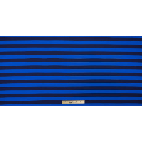 Electric Blue Awning Striped Stretch Eclon Jersey
