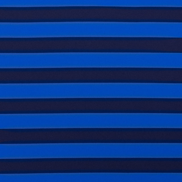 Electric Blue Awning Striped Stretch Eclon Jersey