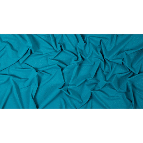 Surf Blue and Metallic Silver Striped Stretch Nylon Jersey
