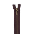 Dark Brown Metal Zipper with Antique Gold Pull and Teeth - 5"
