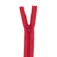 Red Regular Zipper with Nylon Coil - 7"