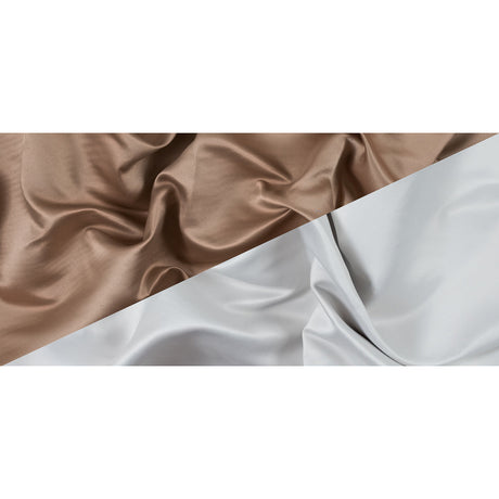 Tan and White Two-Tone Double Duchesse Satin