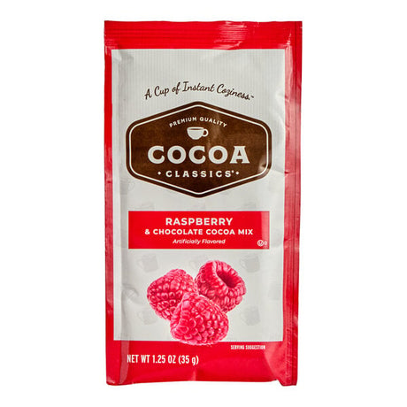 Cocoa Classics Raspberry and Chocolate Cocoa Mix Packet 1.25 oz. - 36/Case