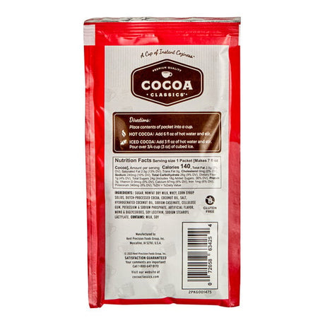 Cocoa Classics Raspberry and Chocolate Cocoa Mix Packet 1.25 oz. - 36/Case