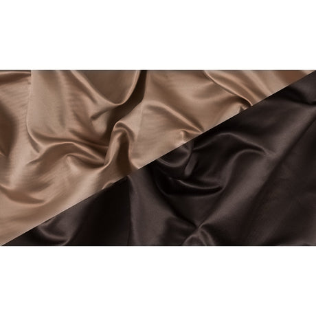 Brown and Tan Two-Tone Double Duchesse Satin