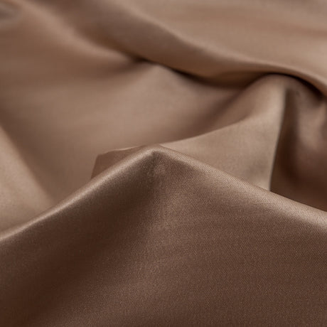 Brown and Tan Two-Tone Double Duchesse Satin