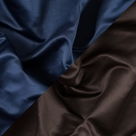 Brown and Navy Two-Tone Double Duchesse Satin