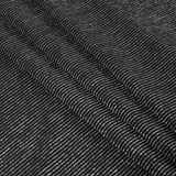 Black and Metallic Silver Striped Stretch Nylon Jersey