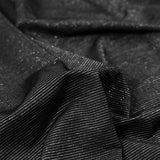 Black and Metallic Silver Striped Stretch Nylon Jersey