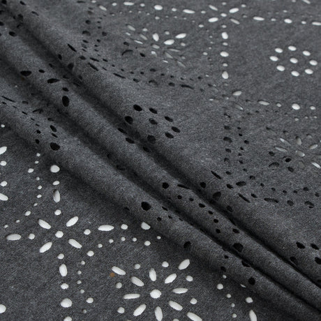 Italian Dark Gray Laser-Cut Jersey