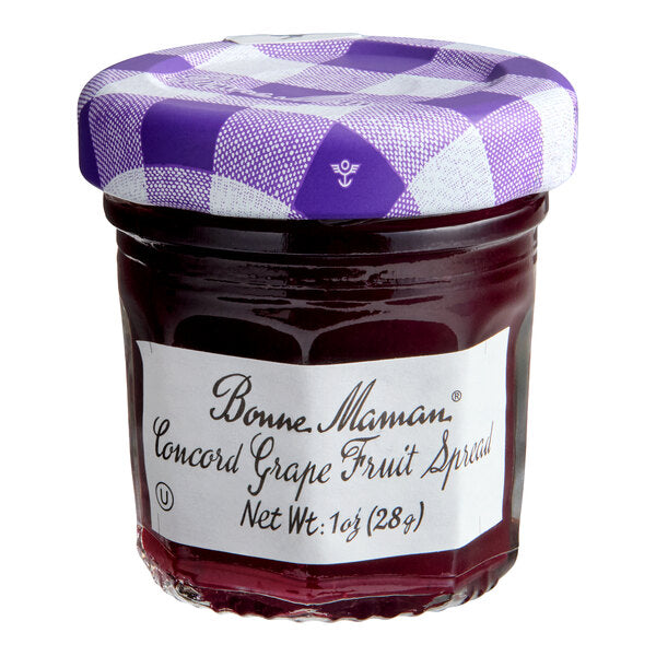 Bonne Maman Concord Grape Fruit Spread Mini Jar 1 oz. - 60/Case