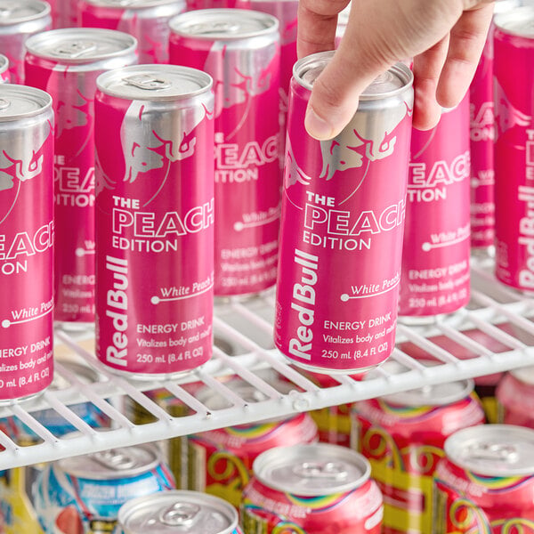 Red Bull White Peach Energy Drink 8.4 fl. oz. Can - 24/Case