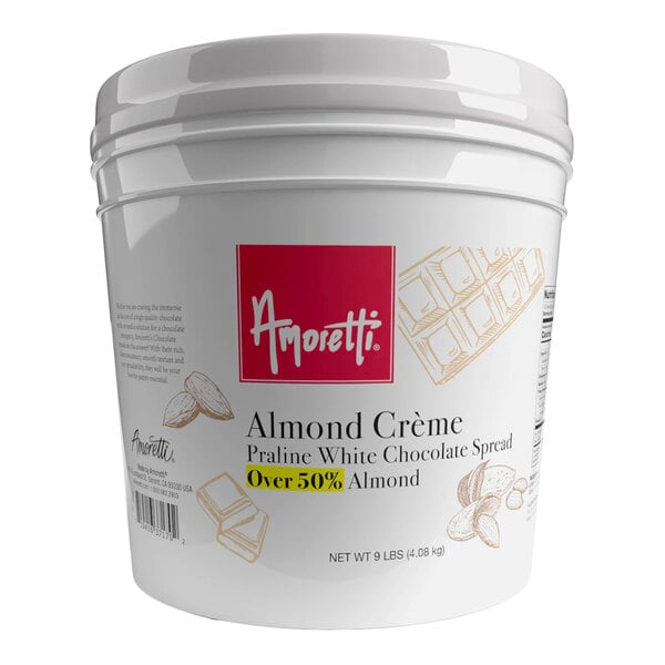Amoretti Almond Creme Praline White Chocolate Spread 9 lb.