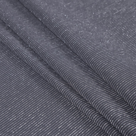Gray and Metallic Silver Striped Stretch Nylon Jersey