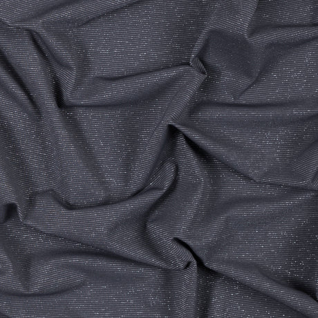 Gray and Metallic Silver Striped Stretch Nylon Jersey