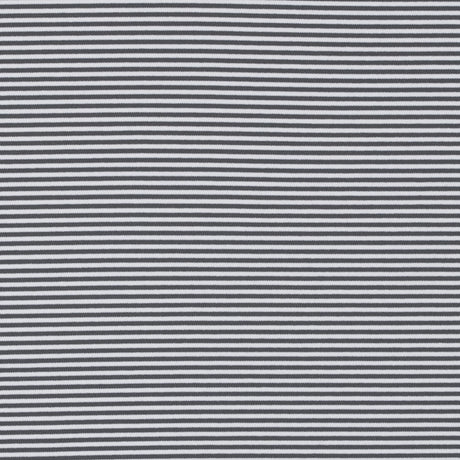 Gray and White Candy Striped Stretch Eclon Jersey