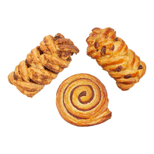 Gourmand Pastries Ready-to-Bake Danish Pastry Assortment 3.35 oz. - 48/Case