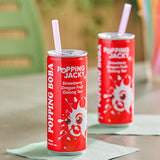 Possmei Popping Jacky Ready-to-Drink Strawberry Dragon Fruit Oolong Bubble Tea 8 oz. - 24/Case