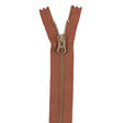 Metal Zipper with Gold Pull and Teeth 6" - Bronze