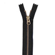 Metal Zipper with Gold Pull and Teeth 6" - Navy