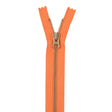 Metal Zipper with Gold Pull and Teeth 8" - Tangerine