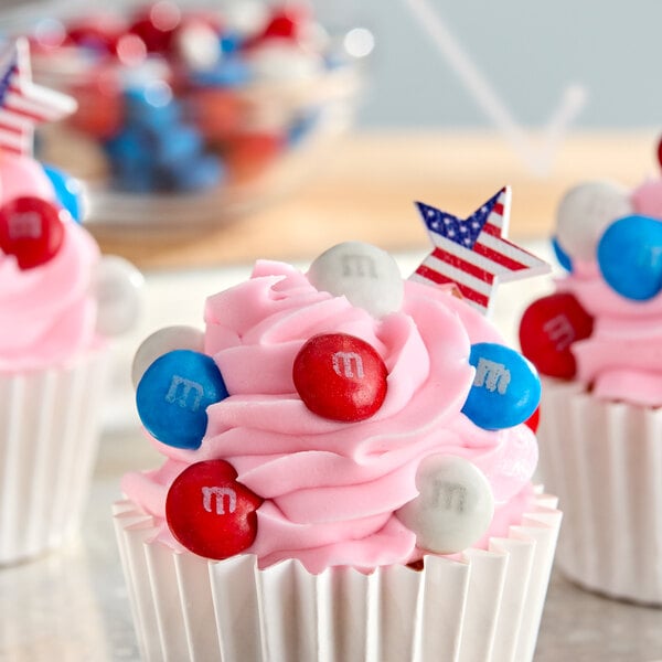M&M's® Milk Chocolate Red, White, and Blue Whole Topping 25 lb.