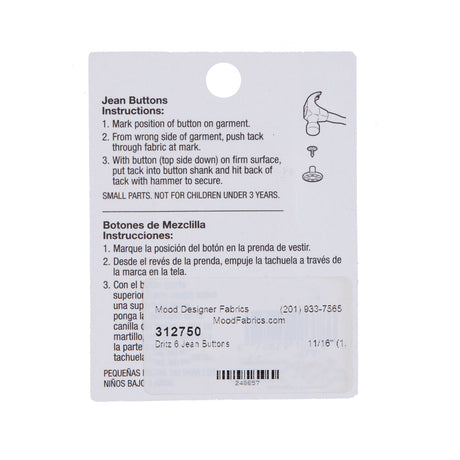 Dritz Gold Jean Buttons - 6 ct