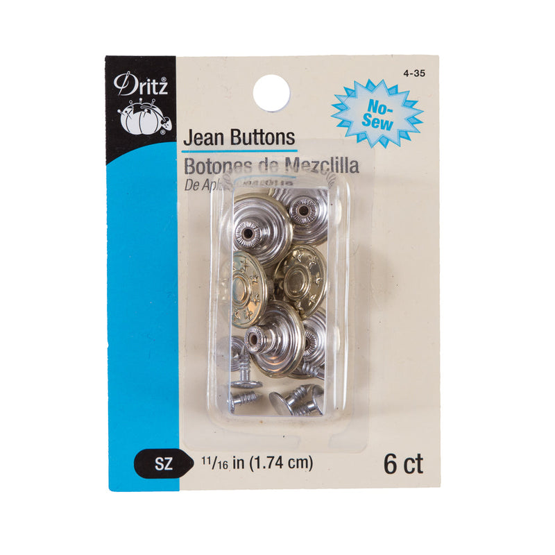 Dritz Gold Jean Buttons - 6 ct