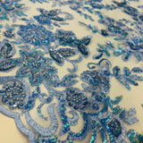 Beaded Sequined Floral Lace Fabric 51"