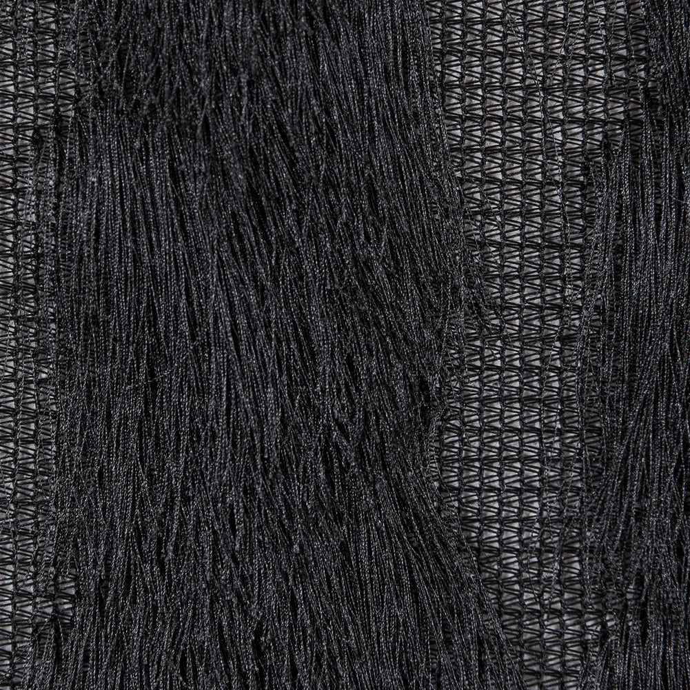 Black Chevron Fringe Fabric