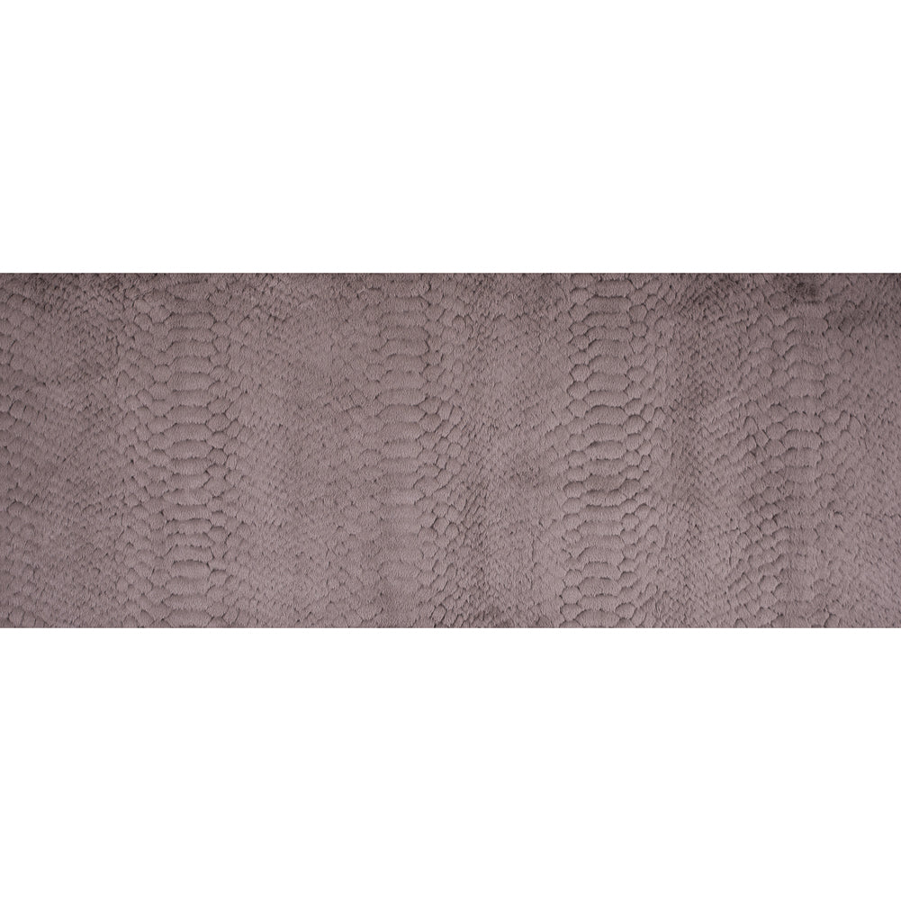 Taupe Silky Embossed Stretch Faux Fur