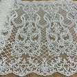 Beaded Corded Bridal Lace Dark Ivory