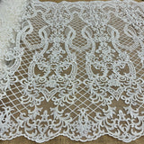 Beaded Corded Bridal Lace Dark Ivory