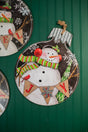 18.9” Wood and Metal Snowman Ornament Plaque